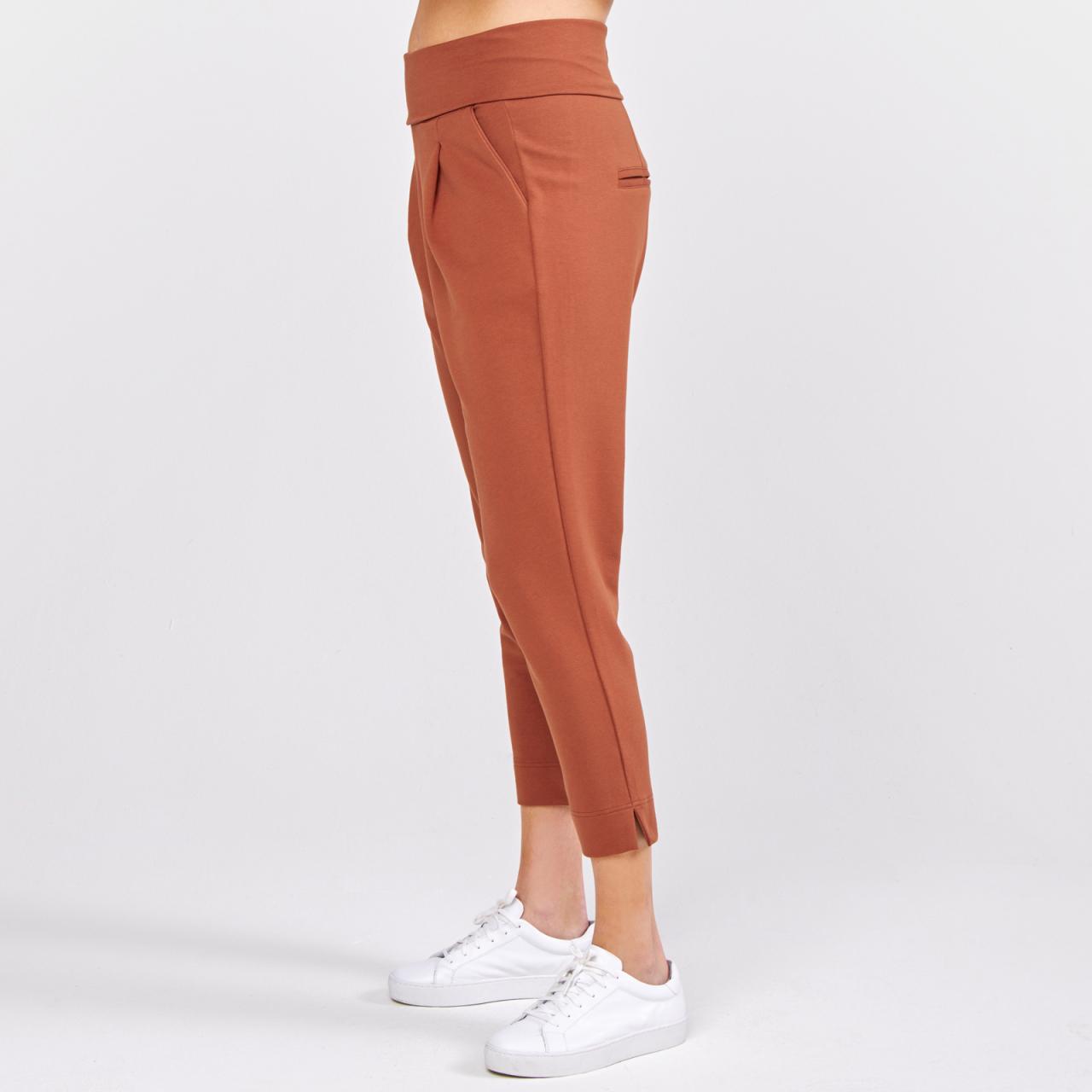 Штани теракотові з повишеною талією