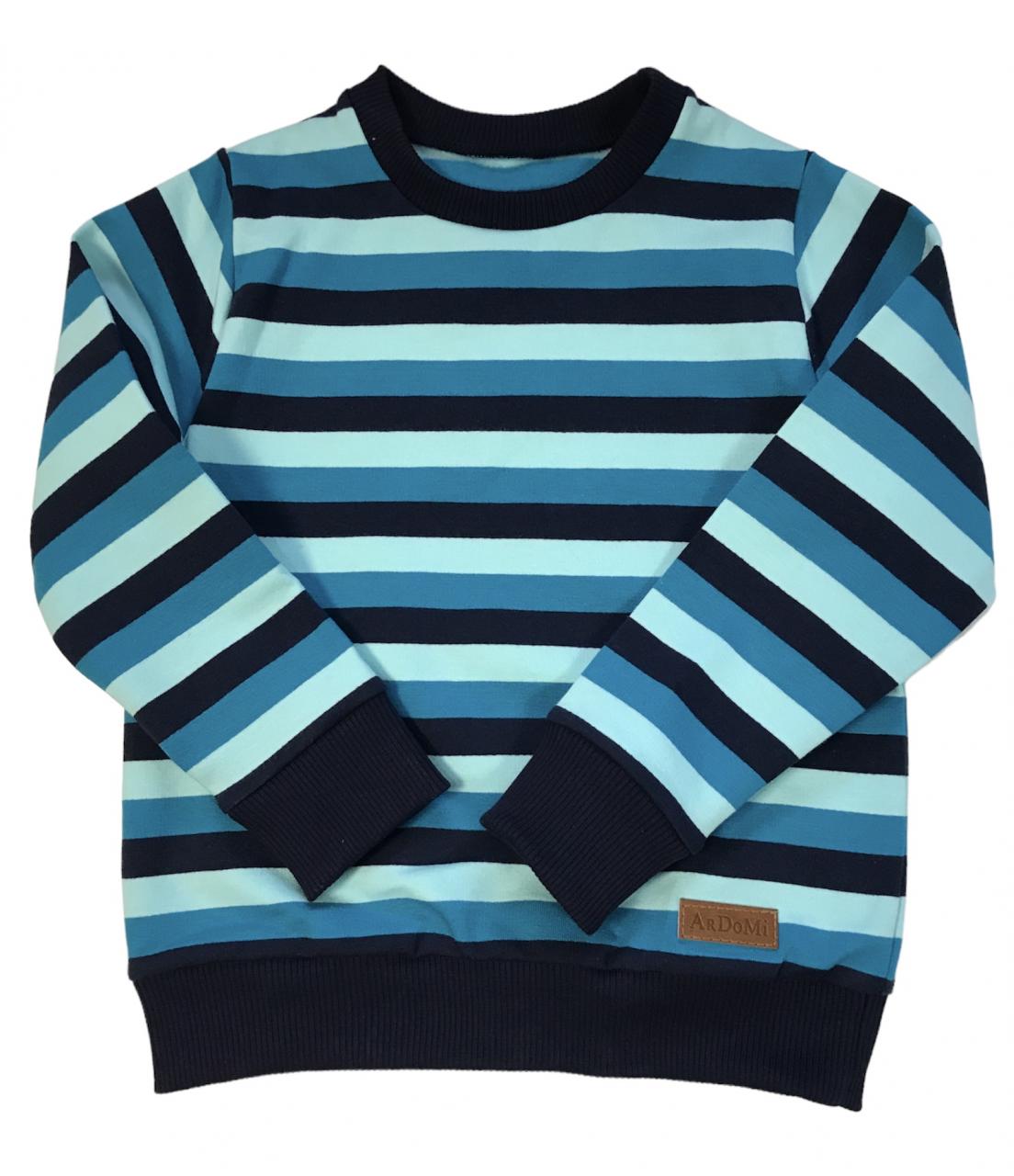 Світшот для хлопчика в синьо-бірюзову смужку (начос)