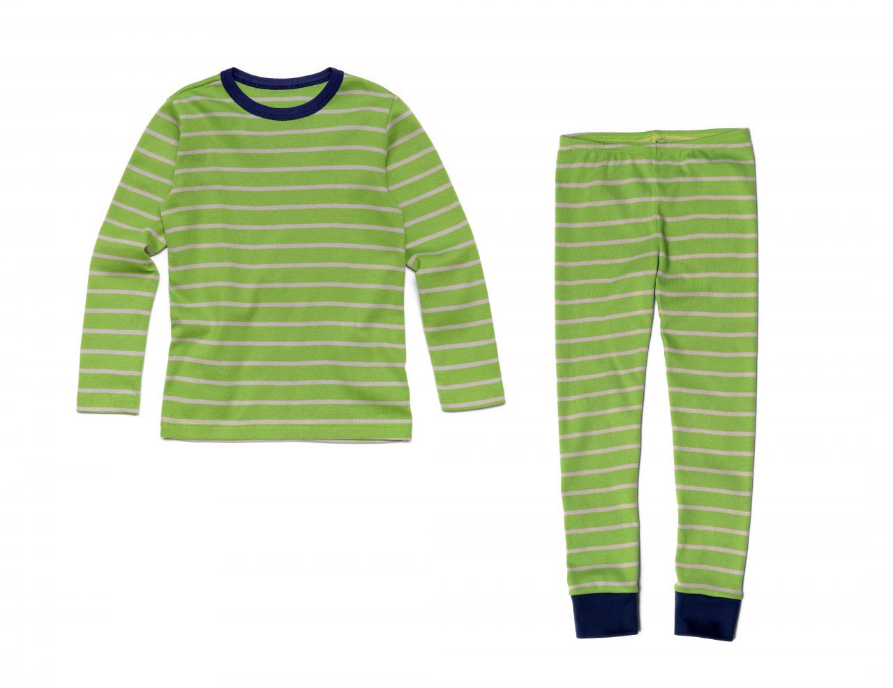 Піжама салатово-сіру широку смужку